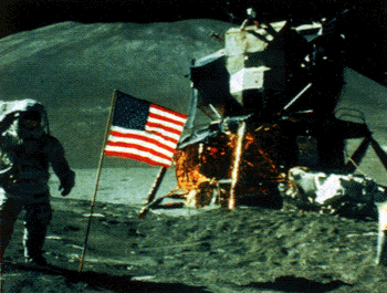 Astronaut D. Irvin on the Moon (1971)
